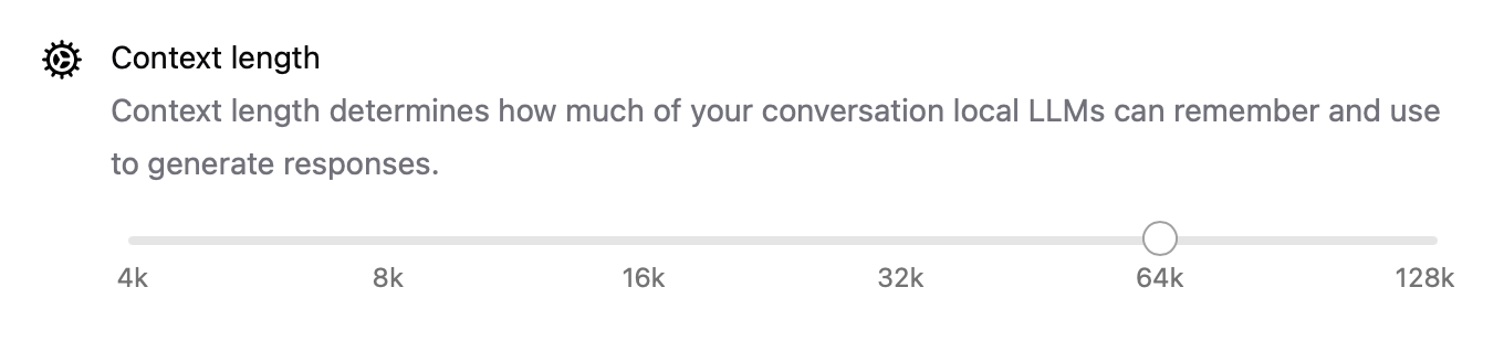 context length settings